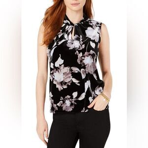 Tommy Hilfiger sleeveless velvet floral print top size XL